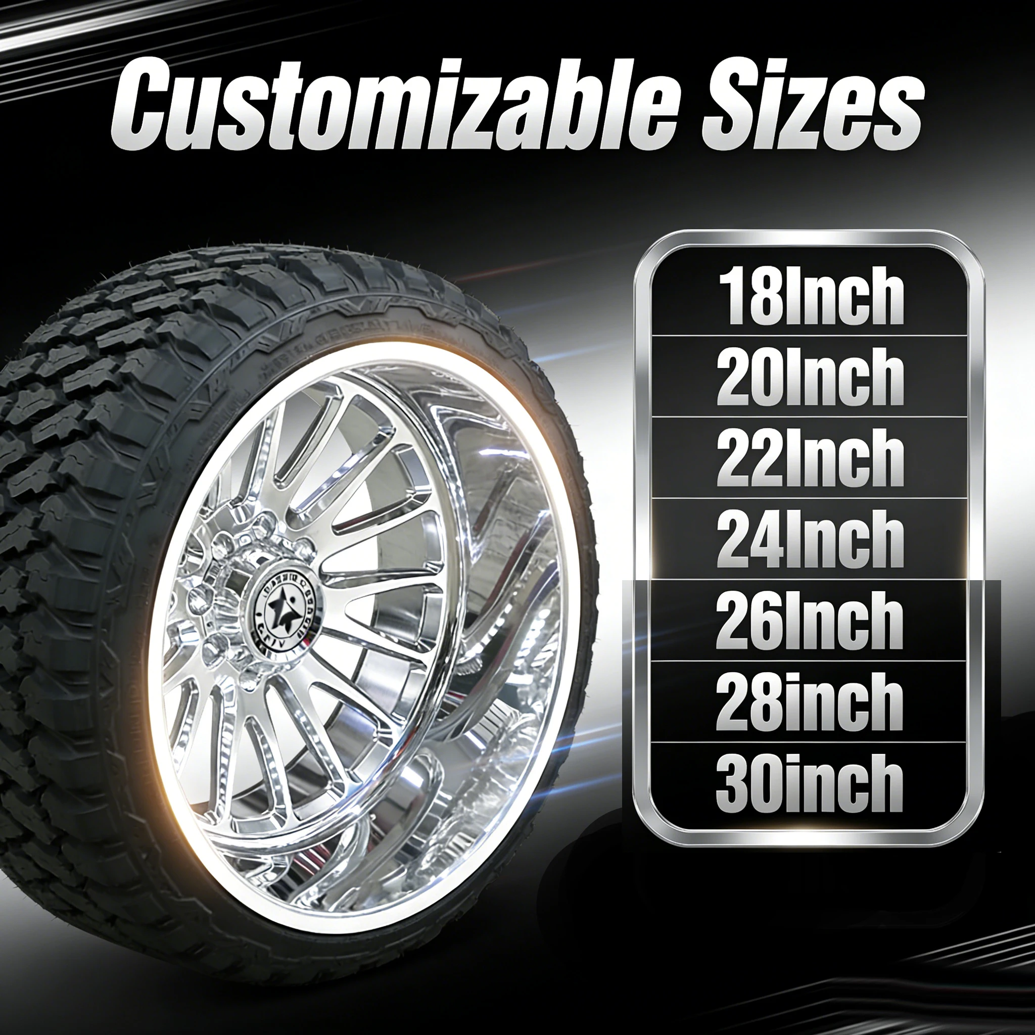 

Truck Deep Dish 4 Pieces Custom Aluminum Alloy Forged Wheels 22x12 24x12 26x12 8x170 8x180
