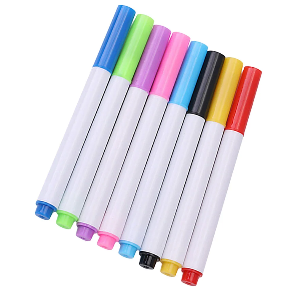 8 Pcs Water-based Pen Erasable Whiteboard Marker Child Pens Plastic Dry Erase Markers Wipe for