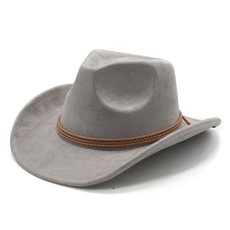 2025 Western-Cowboyhut im Ethno-Stil, Zylinder, Herbst und Winter, Filzhut für Herren und Damen, umgedrehte Kante, Jazz-Hut – Detail 11