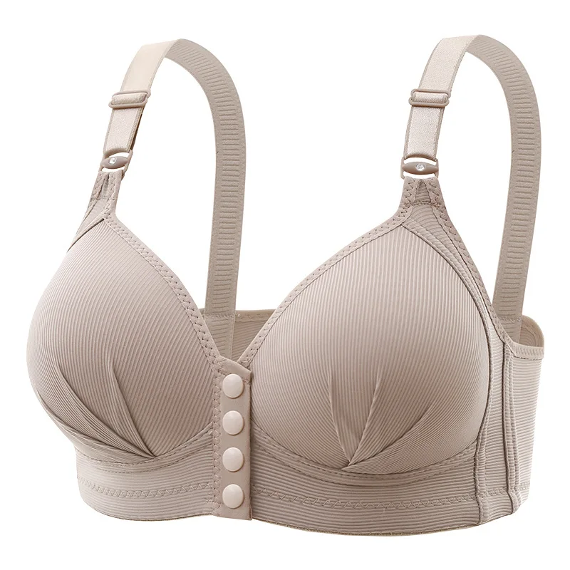 

New Large Size Front Buckle Sexy Push Up WOMEN'S Bra Adjustable Thin Cup Breathable Comfortable Middle-aged Mom Ladies Underwear