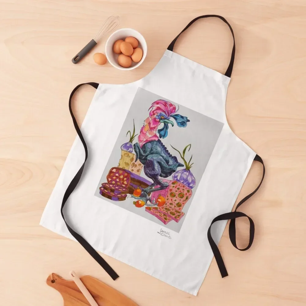 

Black Silkie Chicken with Olive Loaf and Blood Sausage Apron Things For Kitchen Customizable Apron