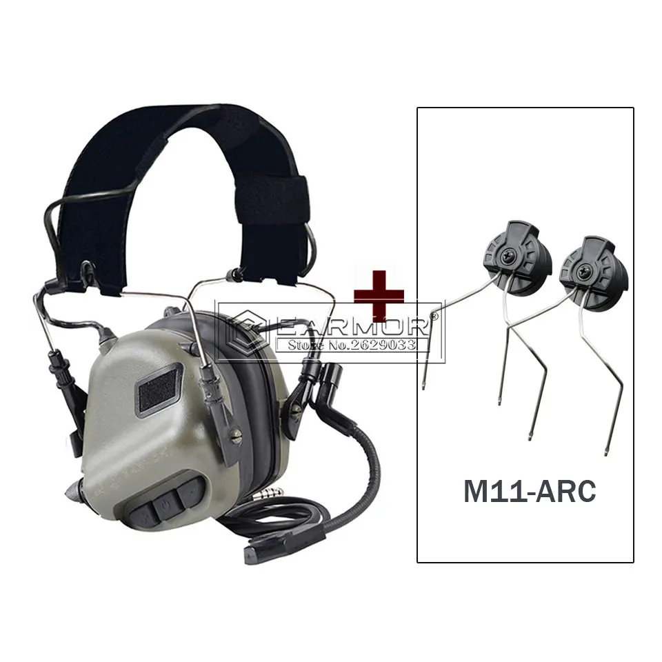 

EARMOR M32 MOD4 Tactical Headset & M11 ARC Rail Adapter Set Shooting Noise Clearance Communication