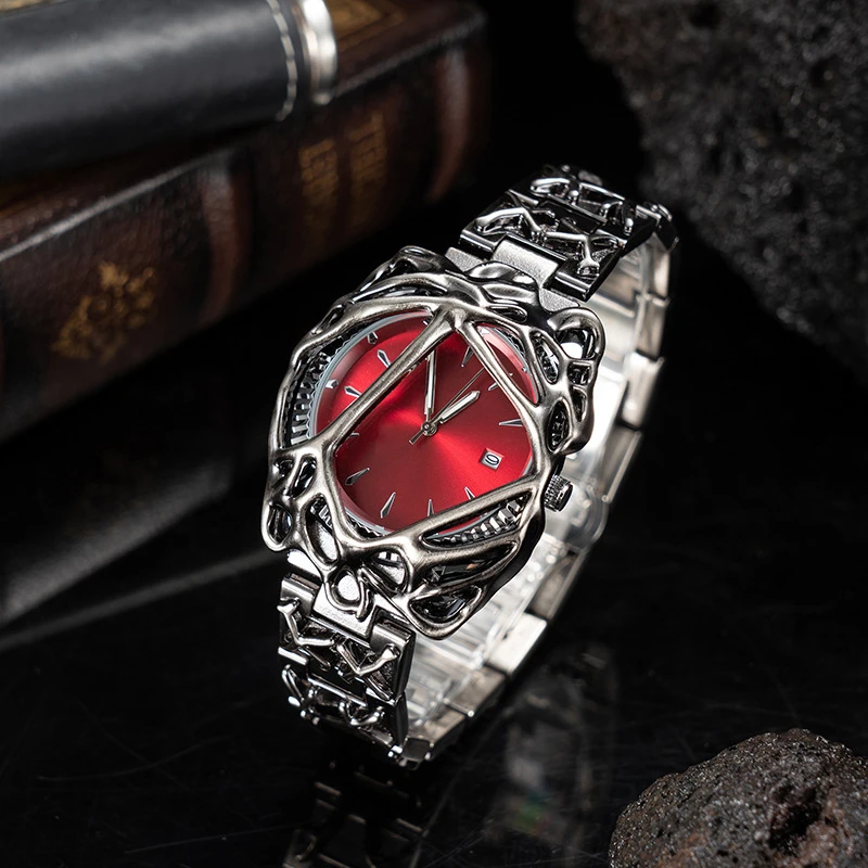 Reloj de pulsera elegante con diseño de viña, estilo alabastro retro Y2K, relojes europeos y americanos con formas especiales, relojes de nicho avanzados de estilo INS.