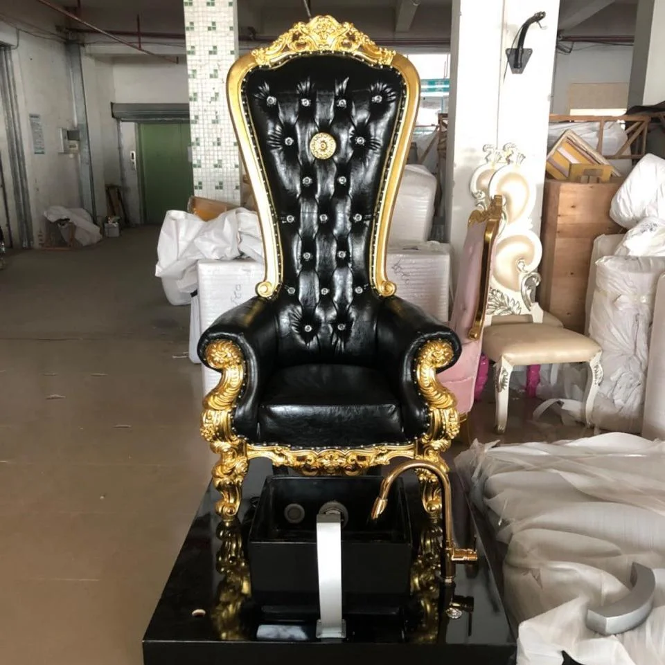 Chaise de pédicure de luxe pour mariage, chaise de spa valide pour salon de manucure, chaise de pédicure dorée, vente en gros et pas cher