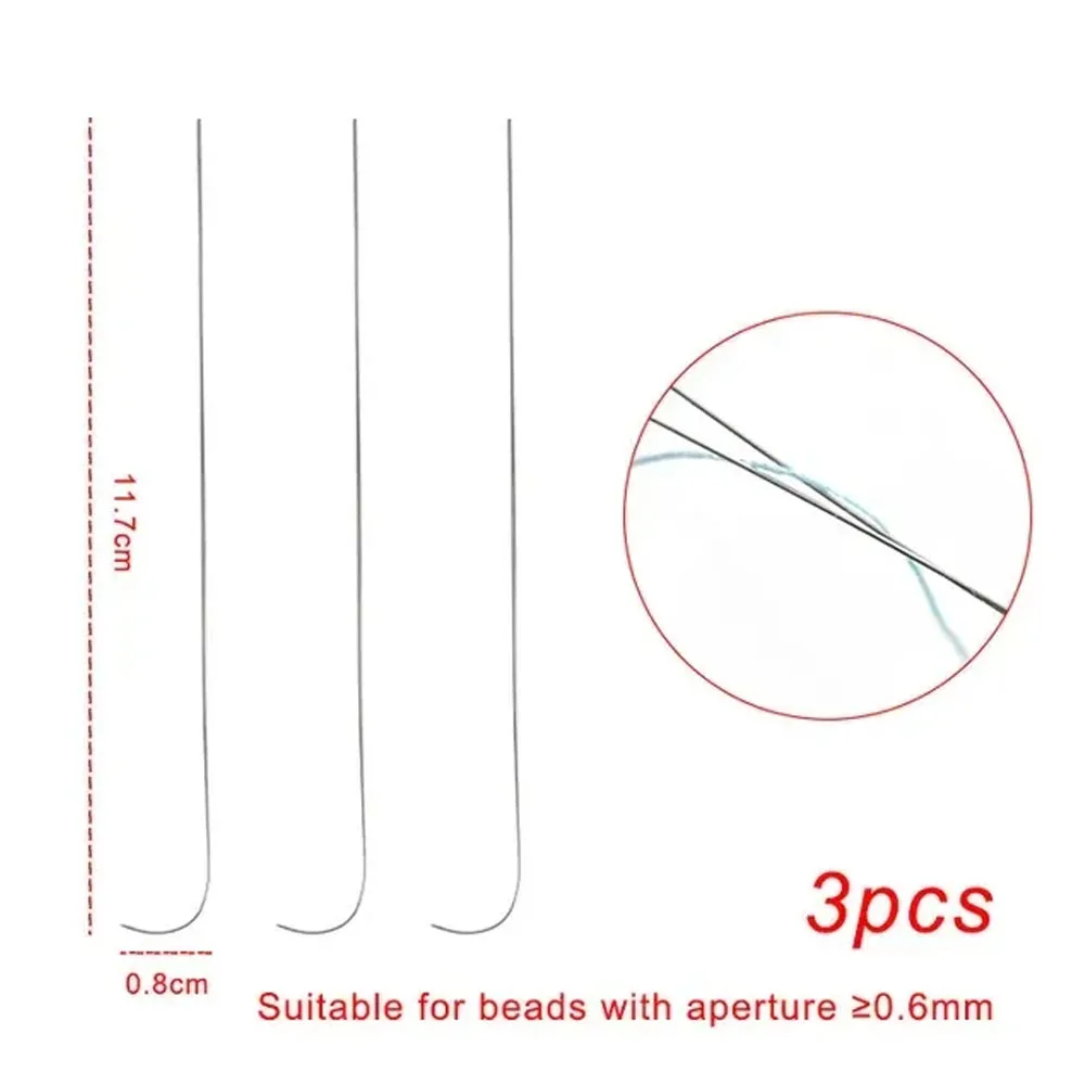 2/pcs Curved Beading Needles Stainless Bead Needle Bead Spinner Needles for Glass Seed Beads Waist Beads Necklace Making