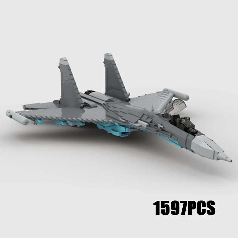 

Moc Building Bricks Military Weapon Model SU-35 Fighter Jet Technology Modular Blocks Gifts Toys For Children DIY Sets Assembly