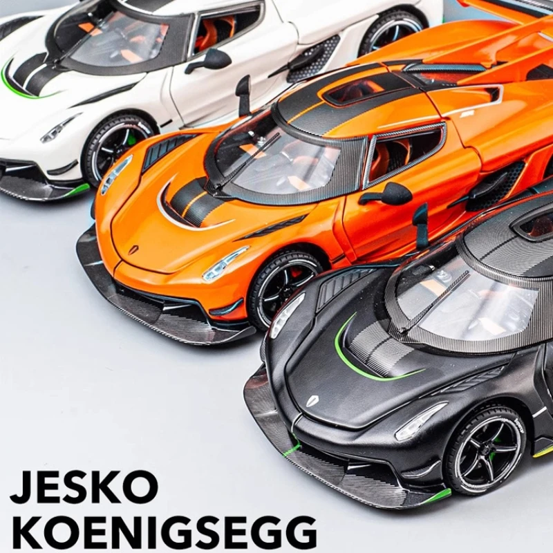 1:24 Jesko Super Car Alloy Miniature Scale Car Model Diecast Metal Sound＆Light Collection Children Toy Car Vehicle Birthday Gift