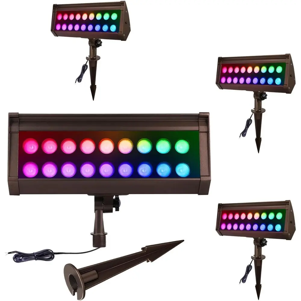 

ZestPatio Low age Landse lood Lights, 12V 9W LED Wired RGB Color Changing Landse lood Lighting or Outdoor Wall Washer House Upli