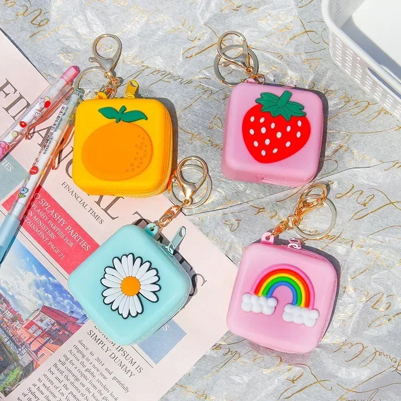 

Ins Girl Heart Cute Coin Wallet Cartoon Super Cute Silicone Coin Bag Key Bag Zipper Purse for Women