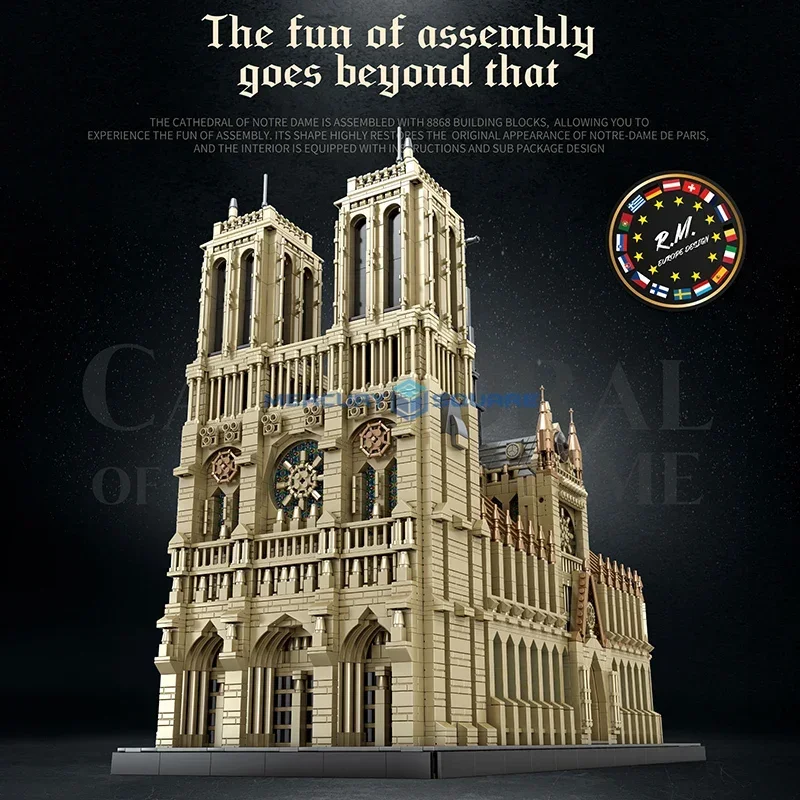 Notre Dame De Paris Frankreich Kirche Museum Europäische Wahrzeichen der Stadt Architektur Modell Bausteine MOC 66016 Ziegel Spielzeug Set Geschenk