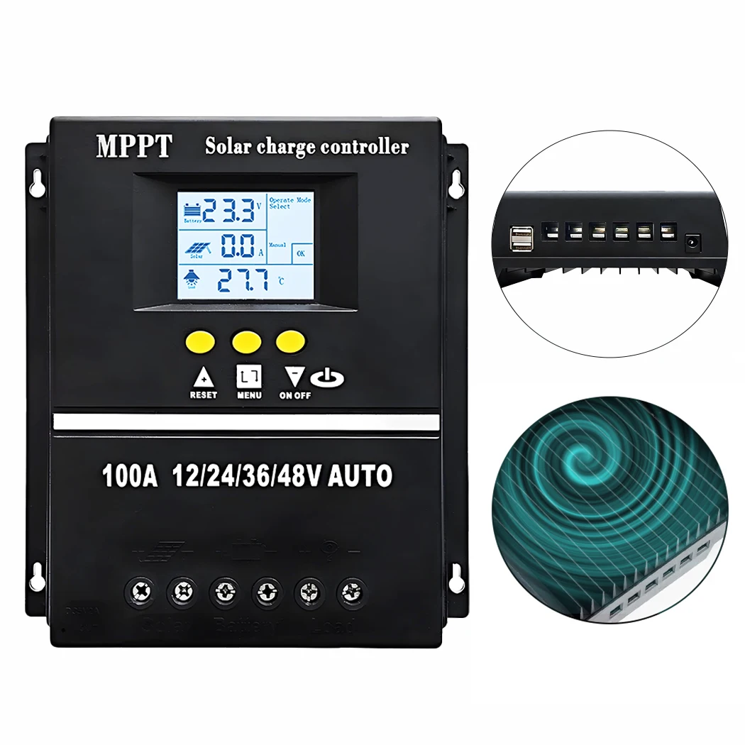 

Y&H MPPT 60A 80A 100A Контроллер заряда солнечной батареи 12 В 24 В 36 В 48 В Интеллектуальный регулятор зарядки аккумулятора для свинцово-кислотных/литиевых батарей