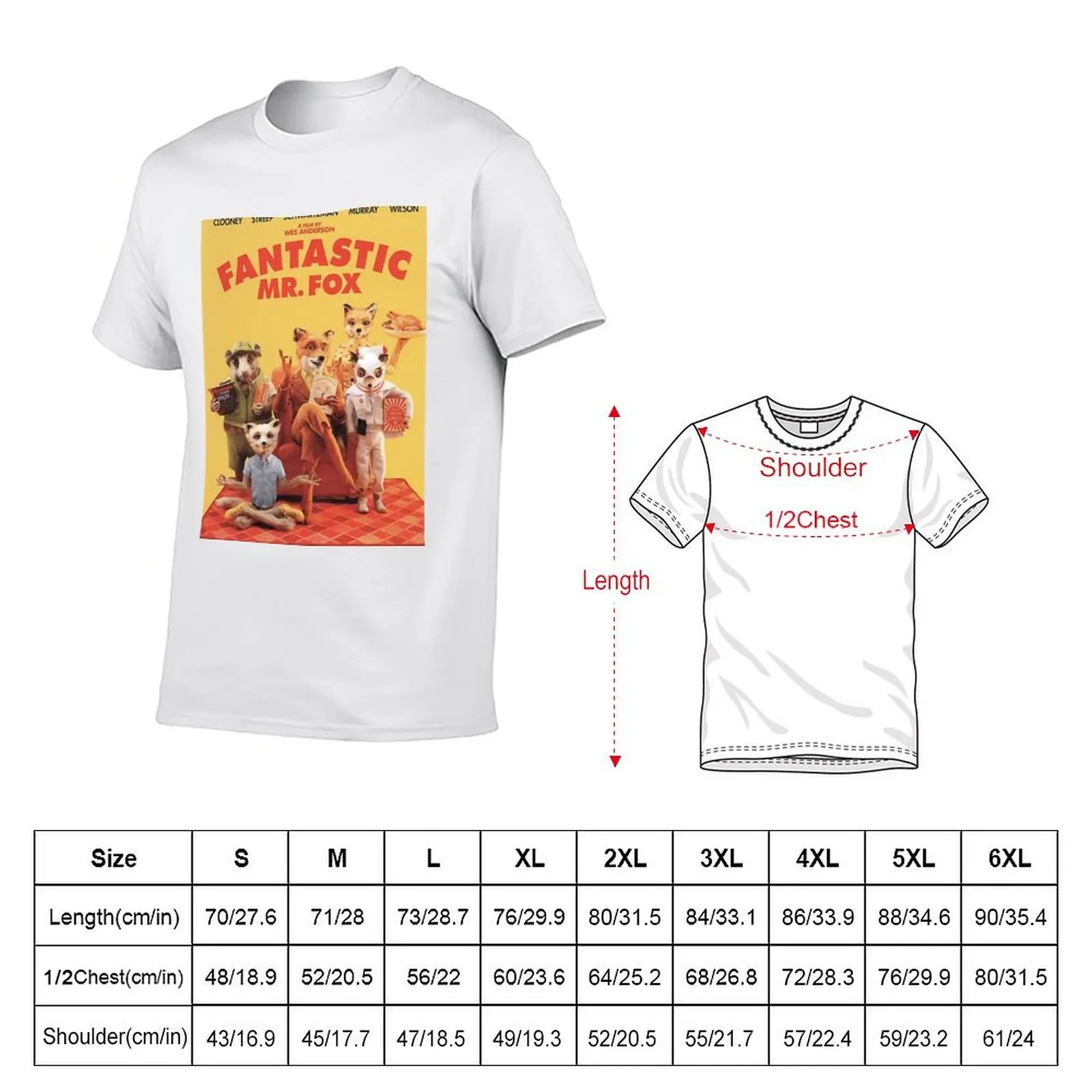 Fantastic Mr. Fox - T-Shirt man t shirts graphic t shirt man luxury t shirt man cotton T-shirt