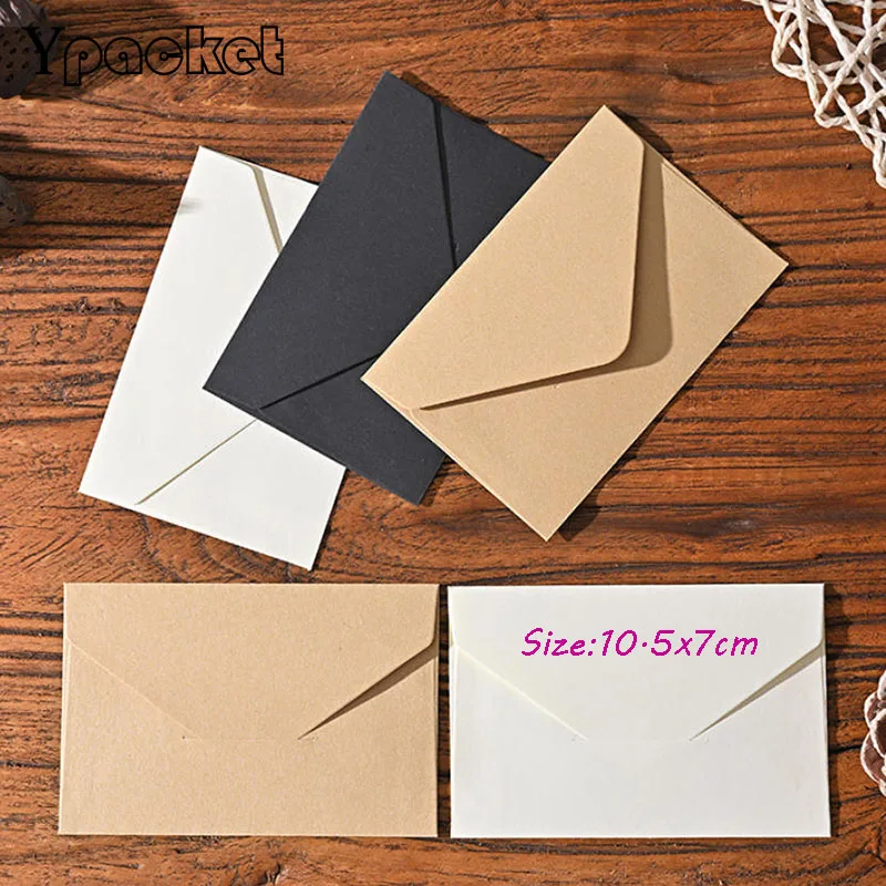 

3Colors Envelopes In Natural White DIN 10.5x7cm With Pointed Flap and Wet Adhesive in 120gms Black Red Jewelry Gift Envelope