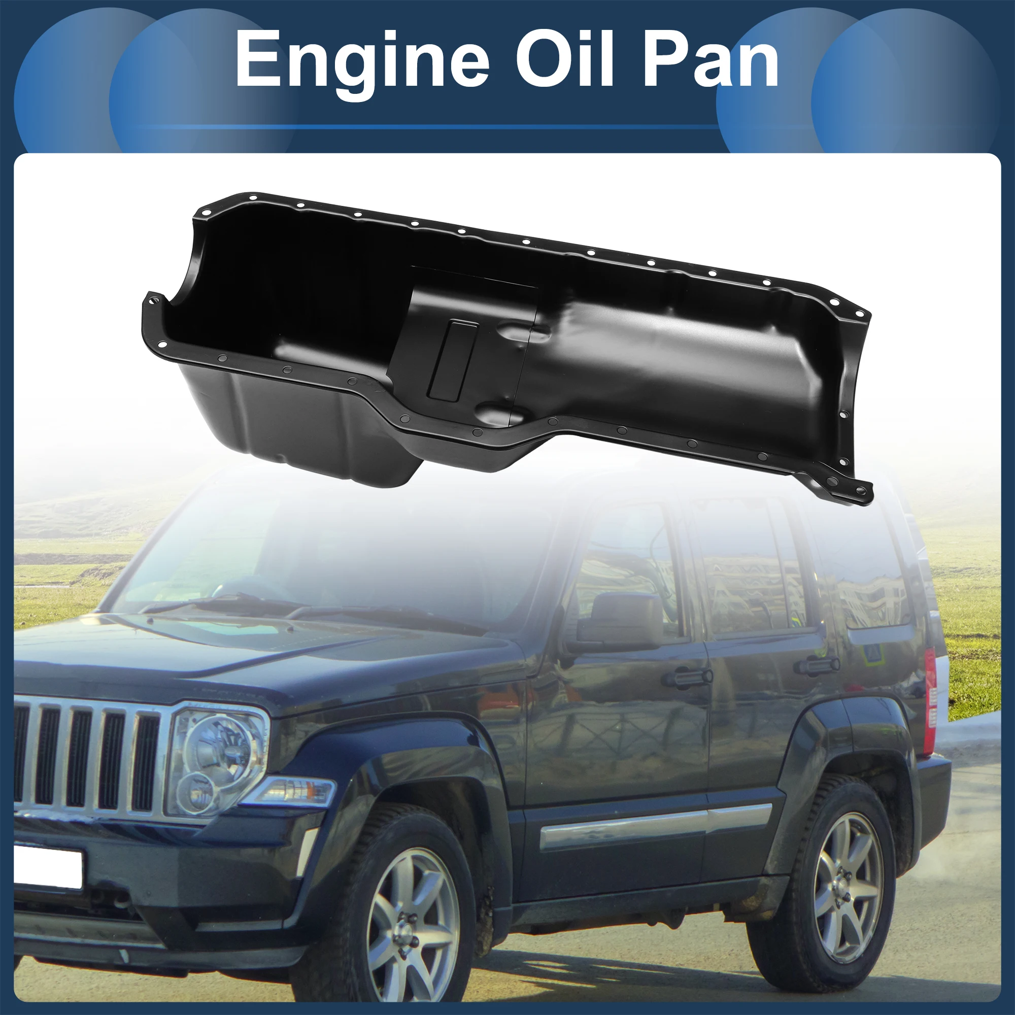 

UXCELL 1 Pc No.53020833AB Engine Oil Pan for Jeep Cherokee 1987-2001 Iron Black