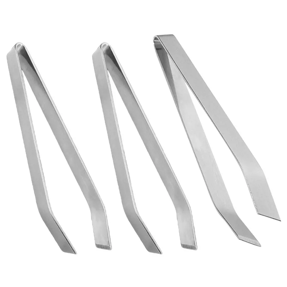 3Pcs Fish Bone Tweezer Stainless Steel Lightweight Sturdy Slant Tip Precision Tool for Removing Kitchen Home