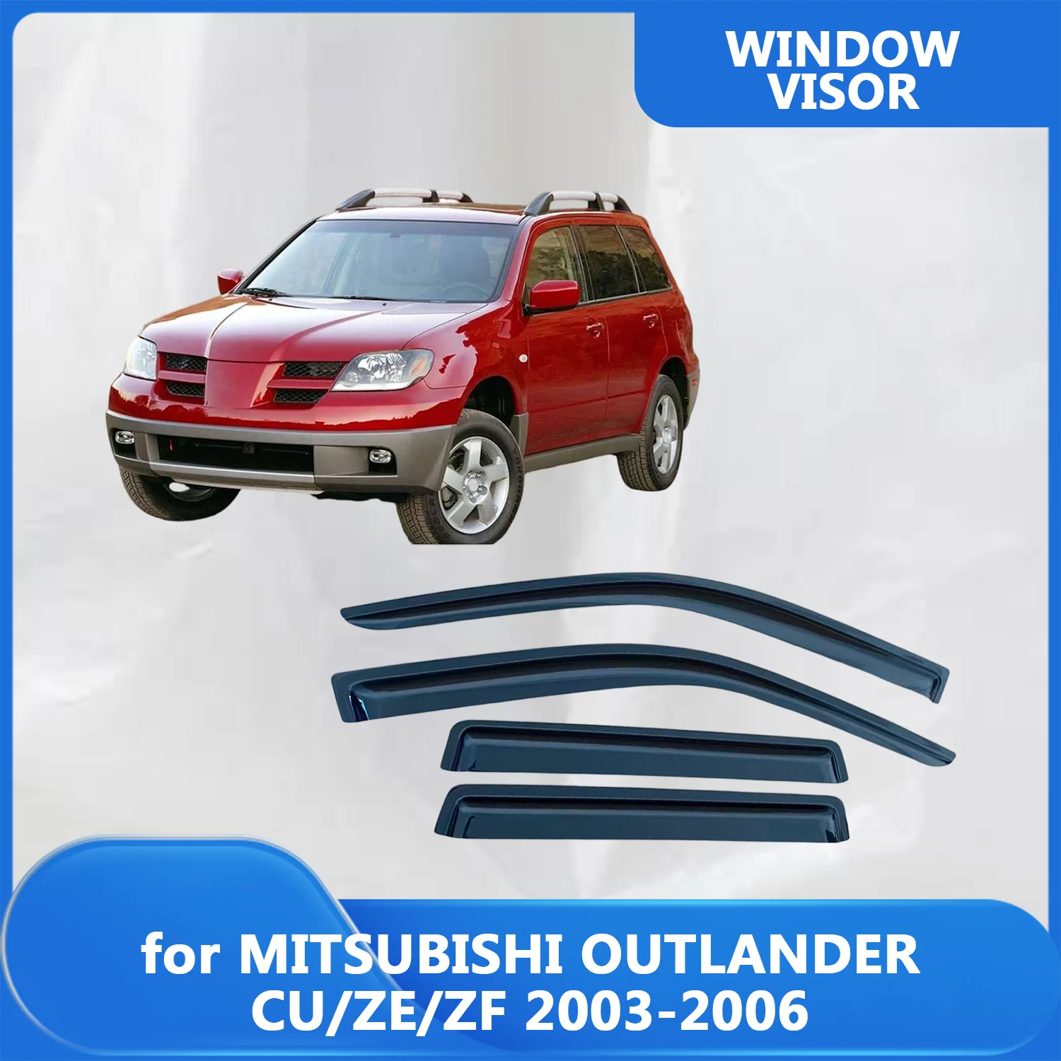 

Window Visor for MITSUBISHI OUTLANDER CU/ZE/ZF 2003 2004 2005 2006 Wind Deflectors Rain Guards Door Visor Vent Shades Ventvisor