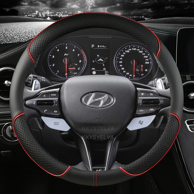 For Hyundai i40 i30 i20 i10 ix35 ix25 Tucson Accent Elantra Santa Fe Creta Solaris Kona Car Steering Wheel Cover Auto Accessorie