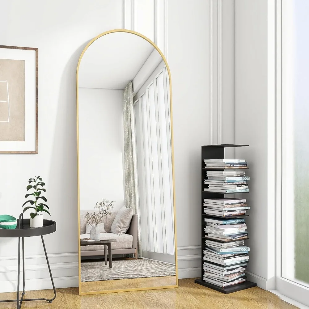 Miroir de sol avec cadre en alliage d'aluminium, suspension sur pied ou penchée sur le mur, miroir de corps pour sol et mur en B