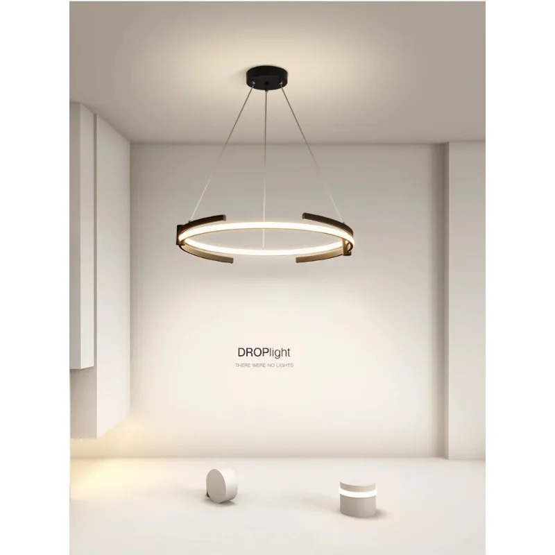 Modern Black and White Nordic Pendant Light for Eye-Protection and Full-Spectrum Lighting in Living Room or Bedroom