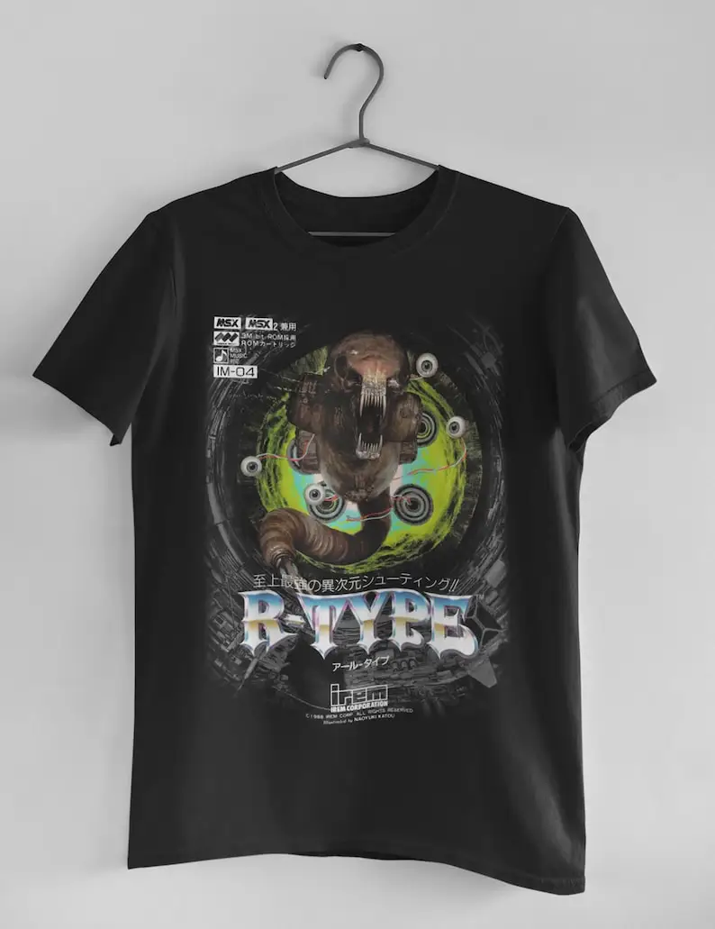 Футболка унисекс R-типа Katoh Naoyuki Shmup Shooter Shooting Game STG Arcade Gradius Darius Contra Gaming Shirt