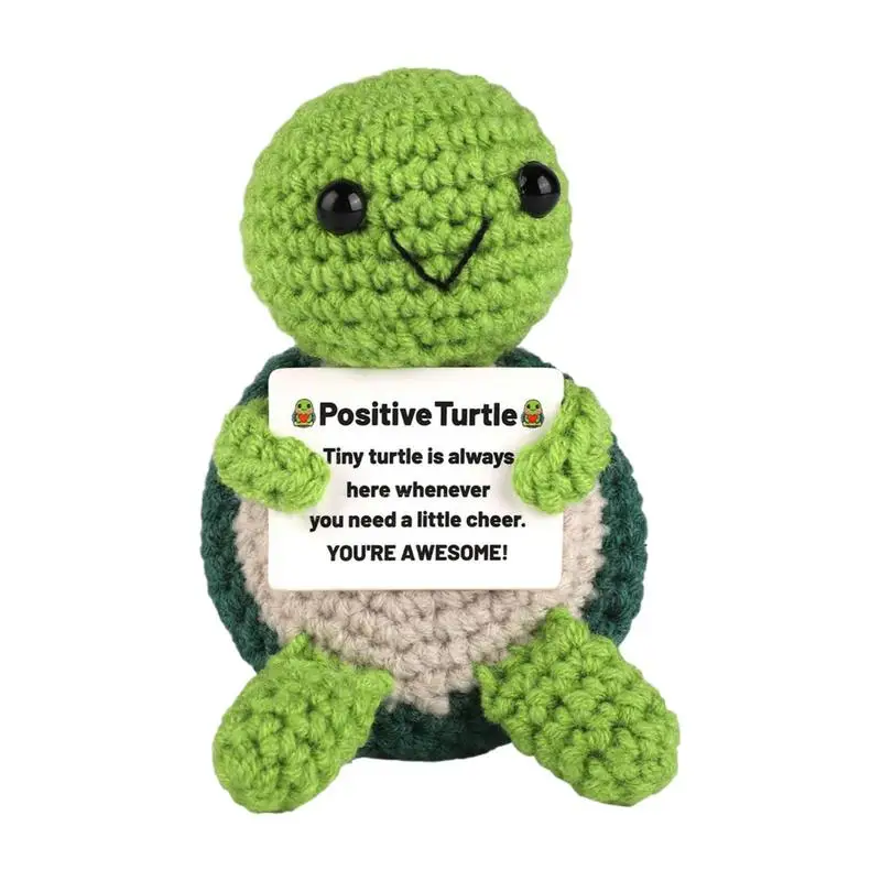 Handmade Crochet Positive Turtle Hand-crocheted Emotional Support Positive Crochet Sea Turtles ornaments For Home Studio