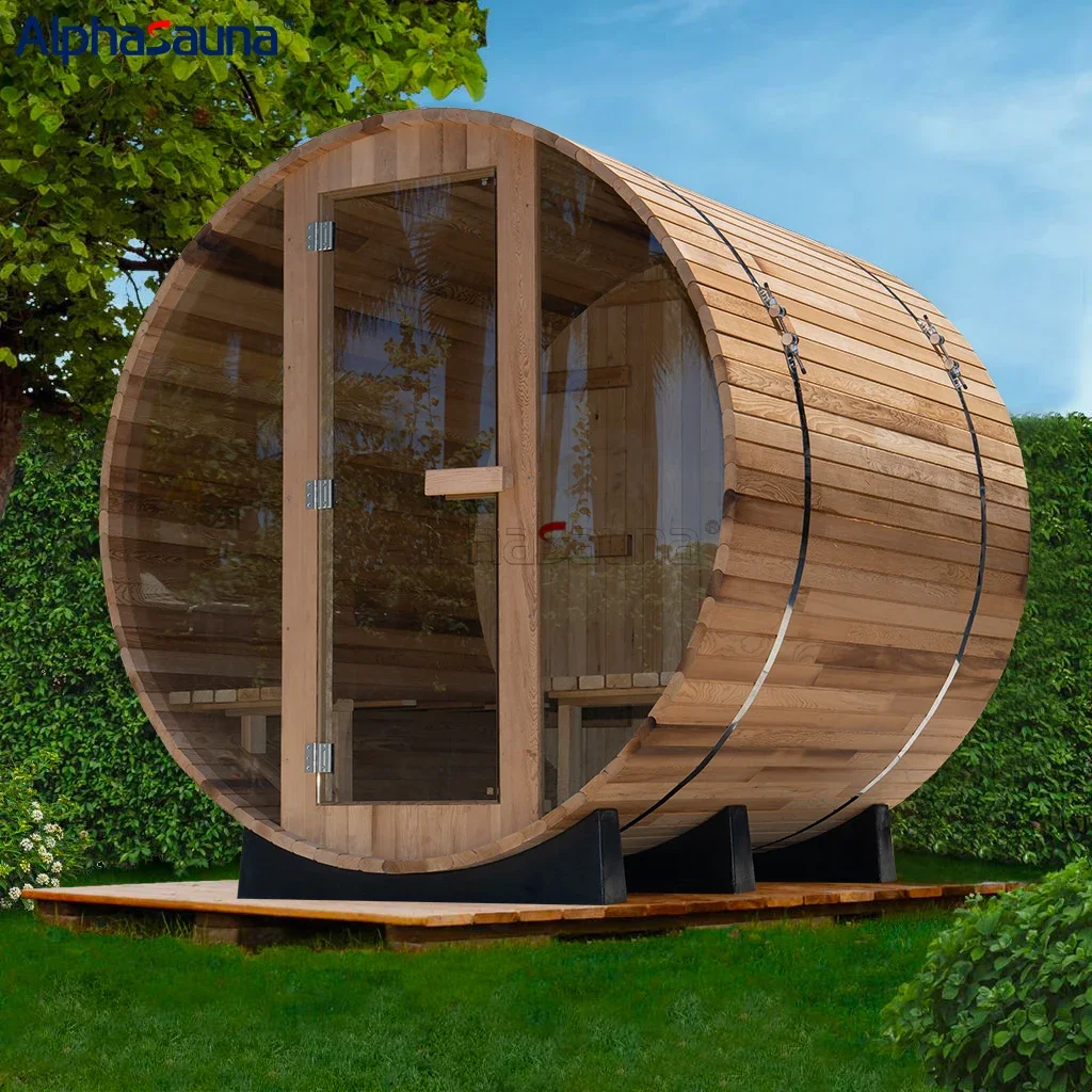 3 Person Barrel Sauna Bath Wooden Room With Window For Outdoor