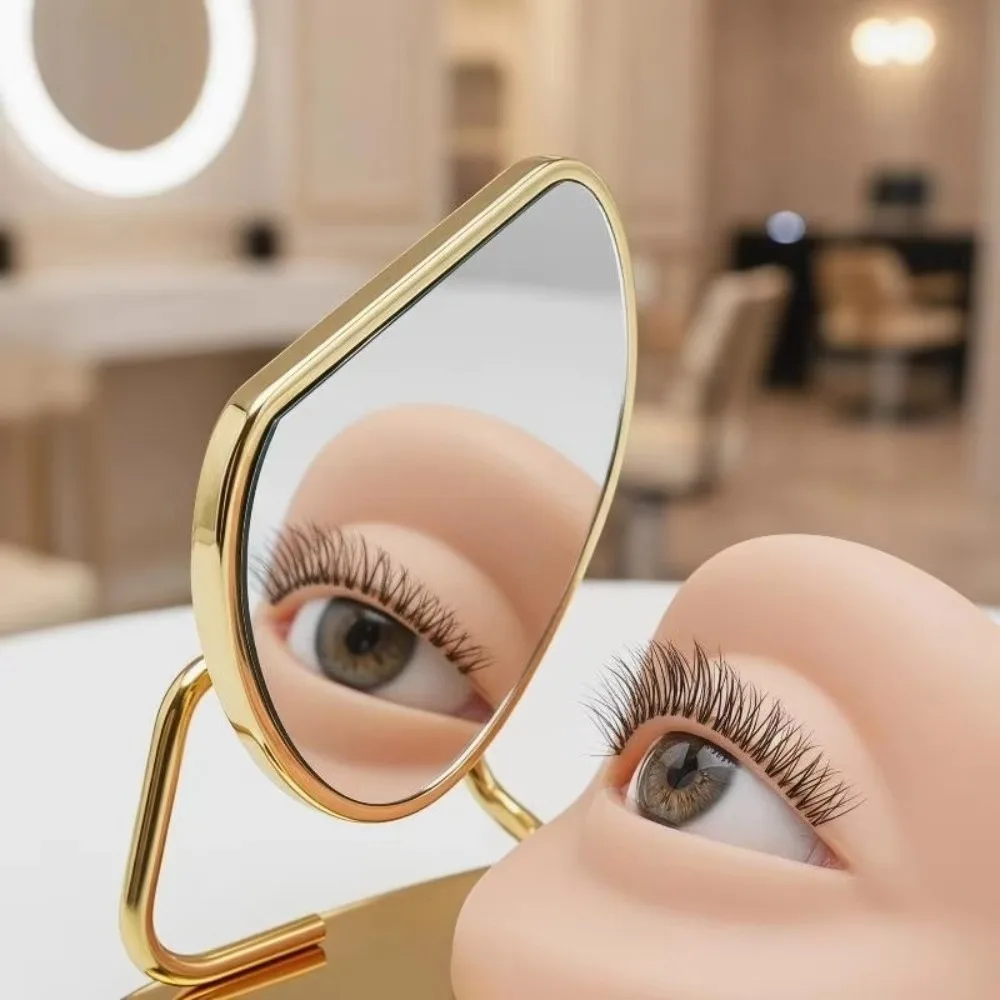 High-Precision Eyelash Inspection Mirror Handleless Design Stainless Steel Holder Eyelash Extension Tool Grafting Application