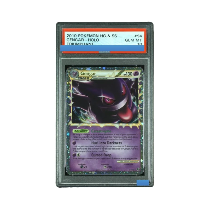 

Proxy 2010 POKEMON HEARTGOLD & SOULSILVER TRIUMPHANT #94 GENGAR-HOLO Authentication Grading 10 Collection Game Card ﻿