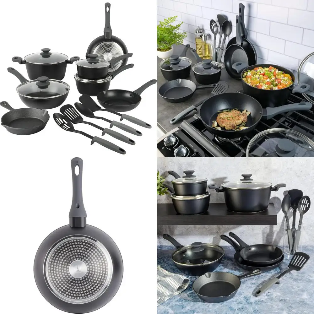 

Ceramic Cookware Set: Healthy, Non-Toxic, Oven-Safe to 1200°F, Suitable for Microwave and Dishwasher, Durable and Lightweight