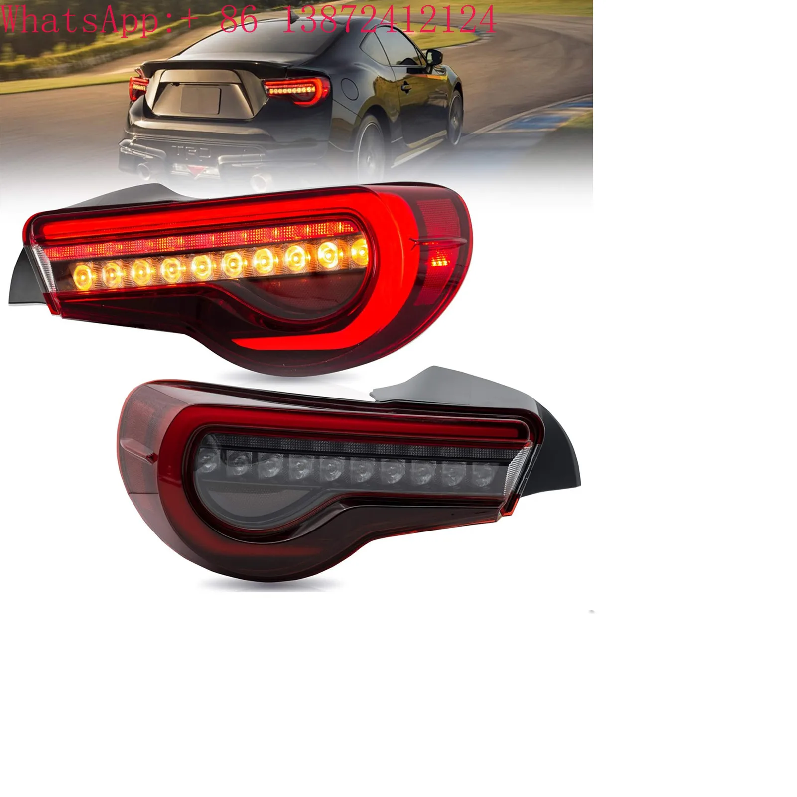 

Pair Red/Smoke Tail Lights Assembly for Toyota 86 2012-2023 Taillights Car Rear Lamps Left and Right Side Light