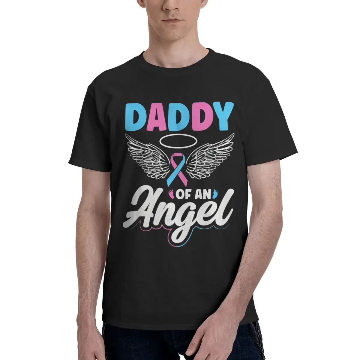 Daddy Of Angel Wings Ribbon Cute Movement High quality Championship Tees Fitness USA Size