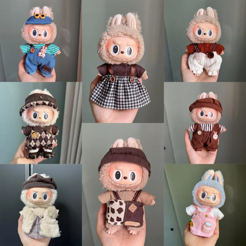 

17cm Cute Mini Plush Doll'S Clothes Outfit Accessories for Labubu Idol Clothing Set Gift