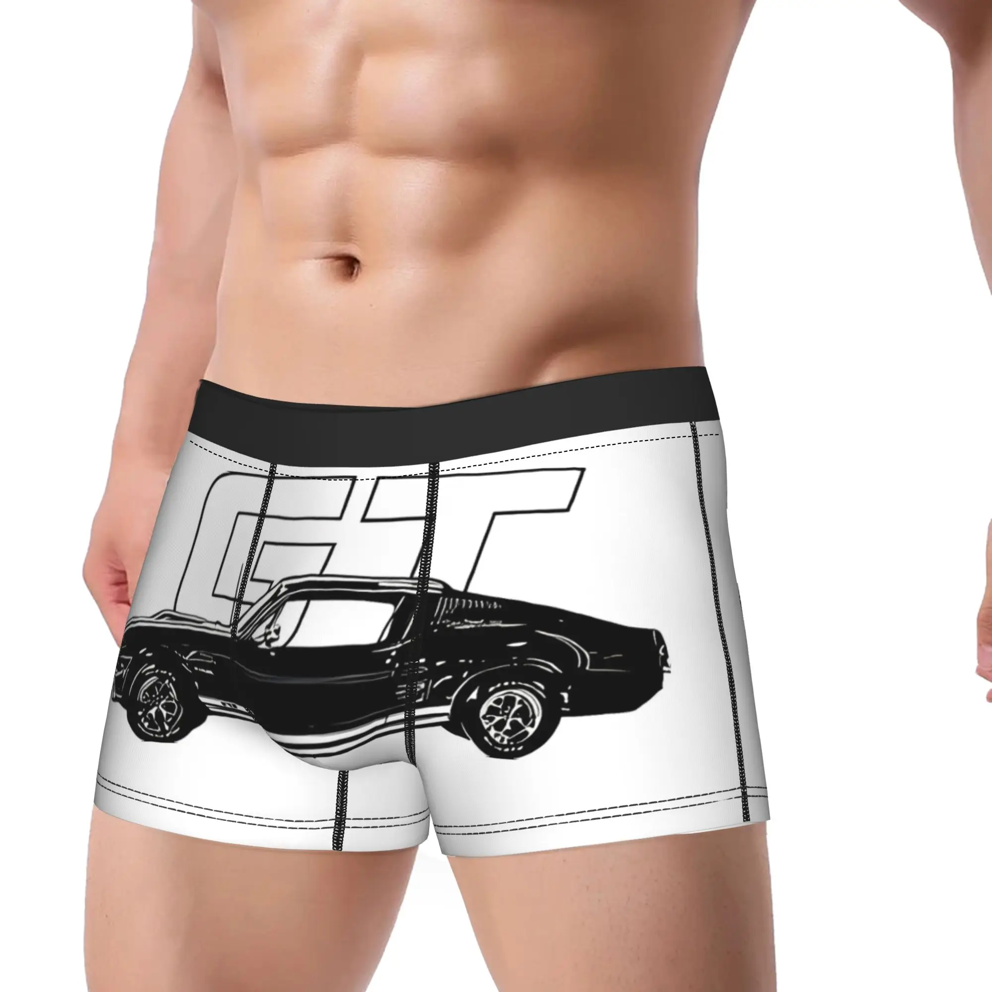 GT Drawing M-Mustang Underpants Homme Panties Male Underwear Comfortable Shorts Boxer Briefs