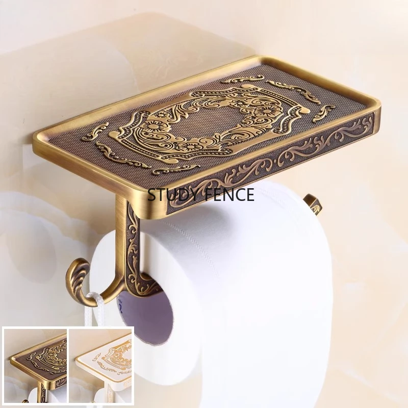 

Космический алюминиевый антикварный резной держатель для салфеток, держатель для туалетной бумаги, коробка для туалетной бумаги, аксессуары для ванной комнаты, установка удара