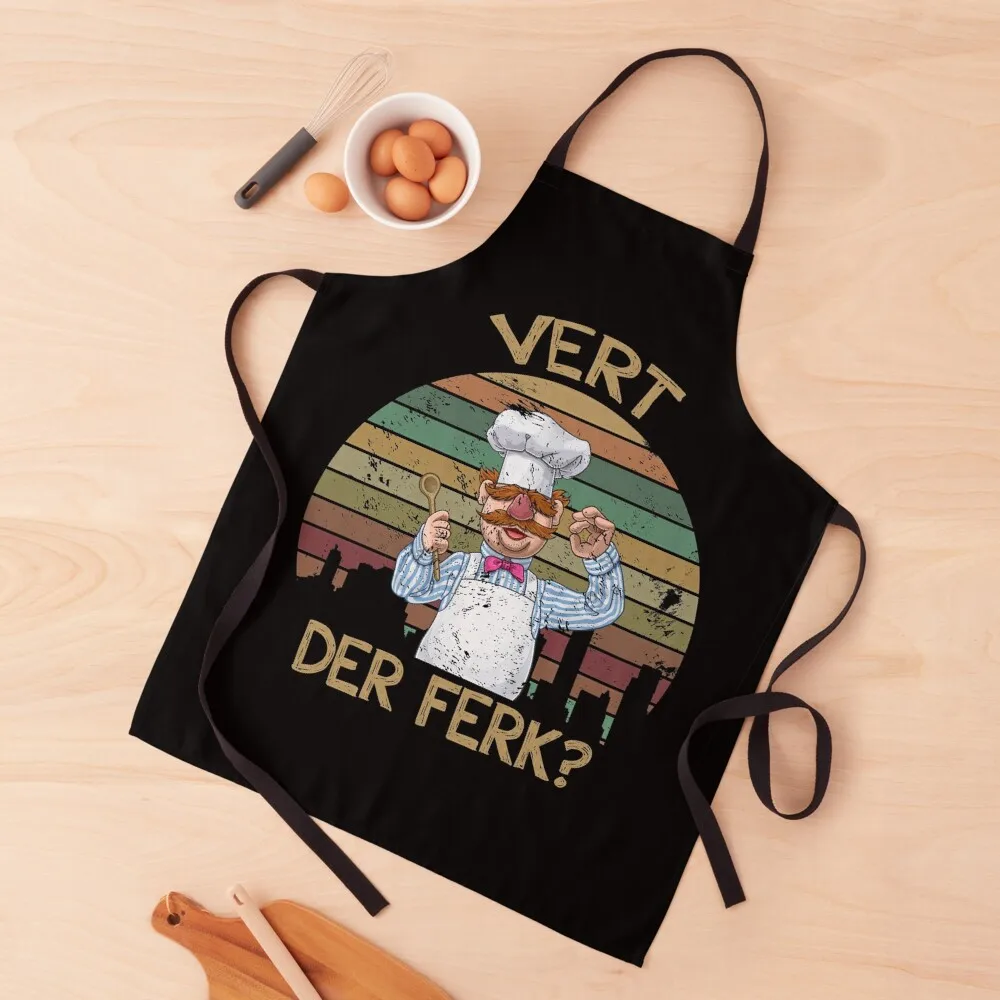 

Retro Vintage Vert Der Ferk Swedish Chef Apron Household Items Useful barber men Apron