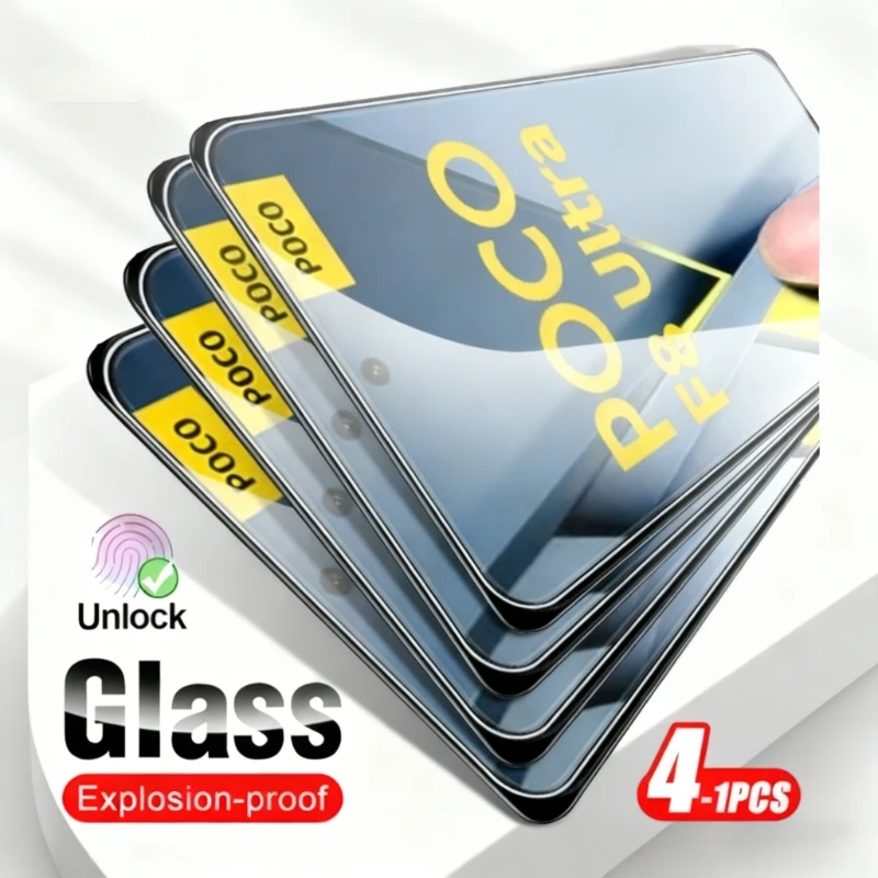 

4-1 шт. 9H прозрачный чехол из закаленного стекла для Xiaomi Poco F8 F 8 Ultra Pro Poko Little F8Ultra F8Pro 5G полноэкранный защитный чехол