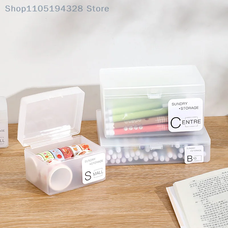1 قطعة صندوق بلاستيكي شفاف سعة كبيرة صندوق تخزين بطاقة الصور Kpop مع غطاء منظمات تخزين مستحضرات التجميل لسطح المكتب