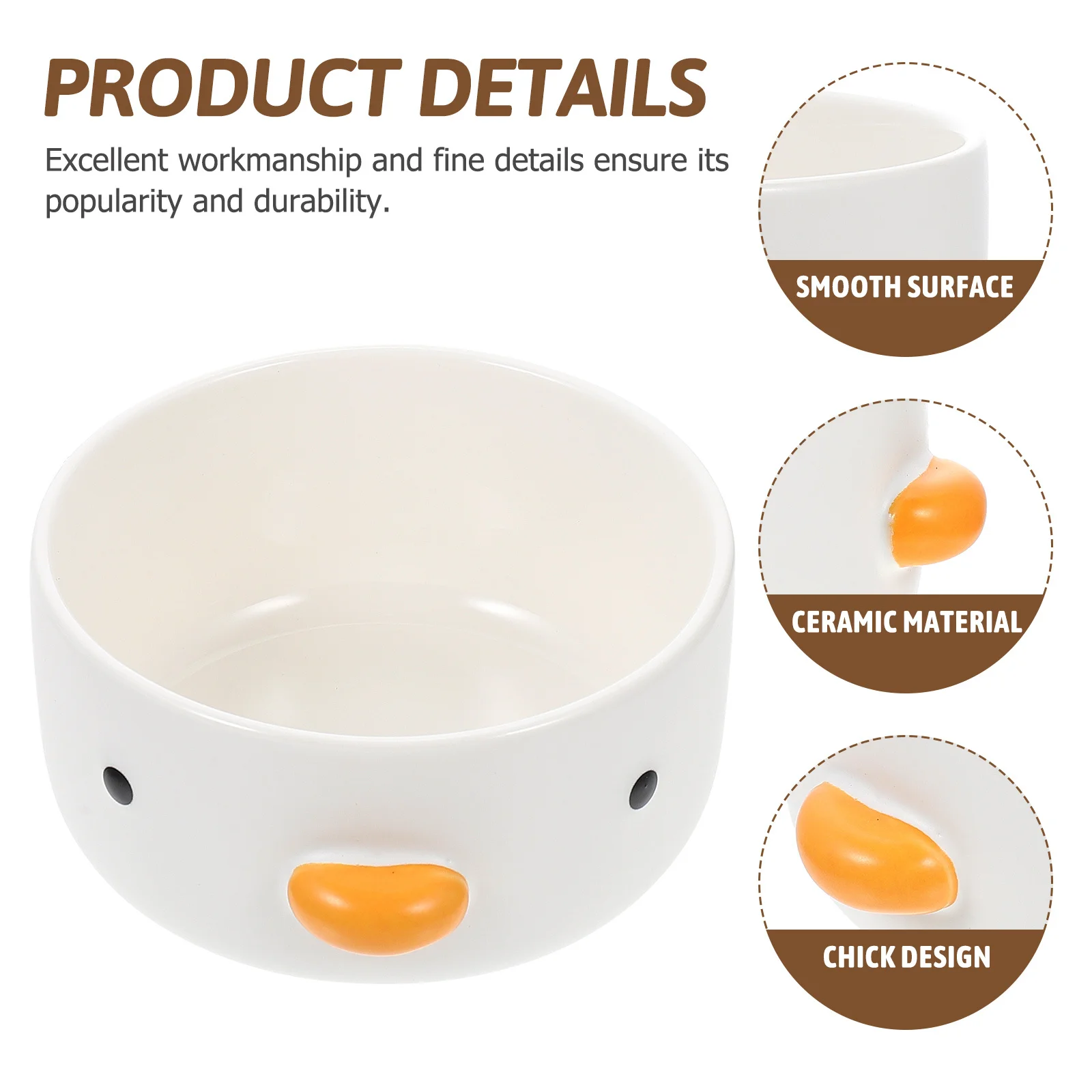 

Lovely Chick Design Ceramic Bowl Multi-Function Dessert Plate for Home Kitchen Use in Storing Fruits Biscuits Candies Baked