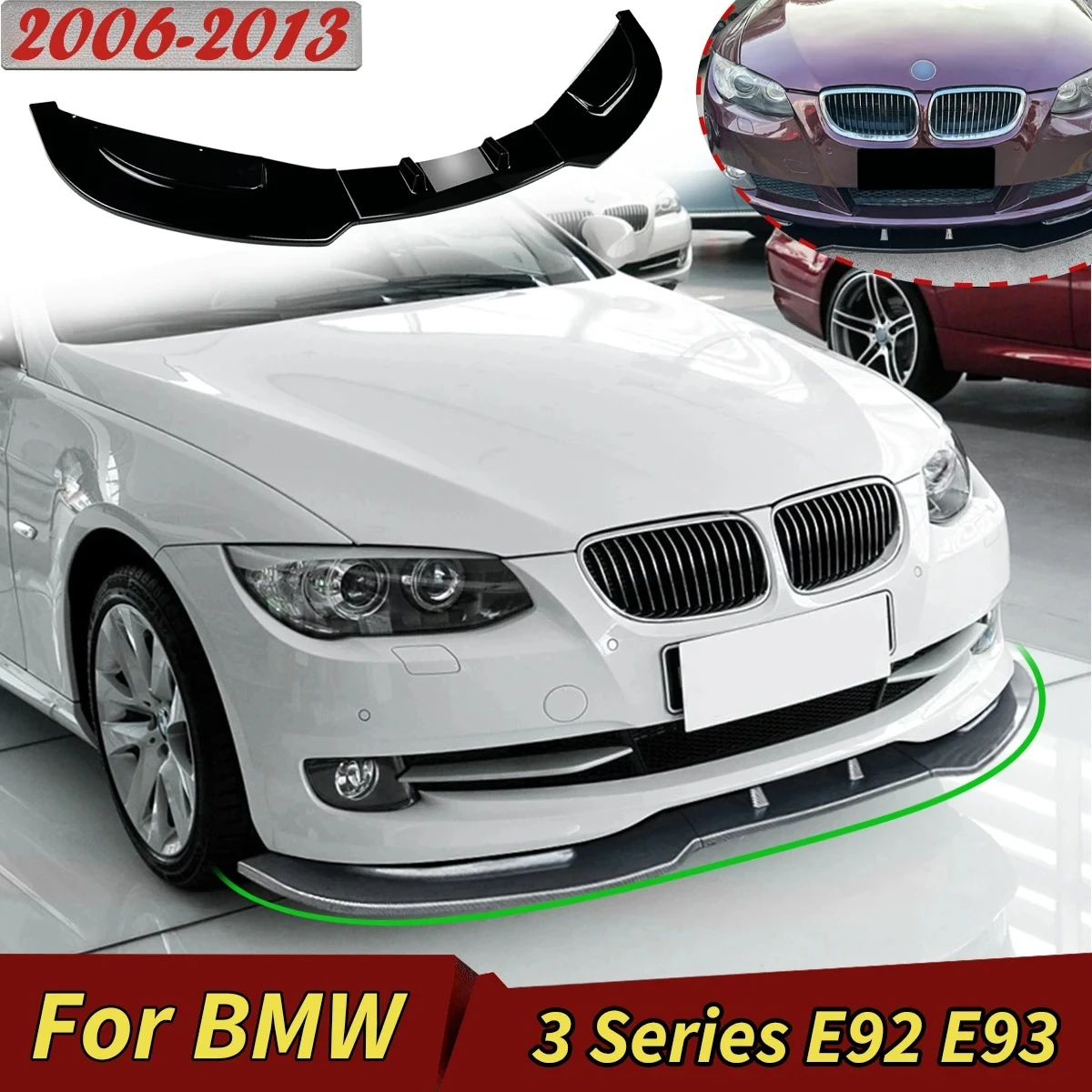 

Для BMW 3 серии E92 E93 2006-2013 автомобильный передний бампер, нижняя лопата, спойлер, разделитель, диффузор, защита лезвия, комплекты кузова, тюнинг