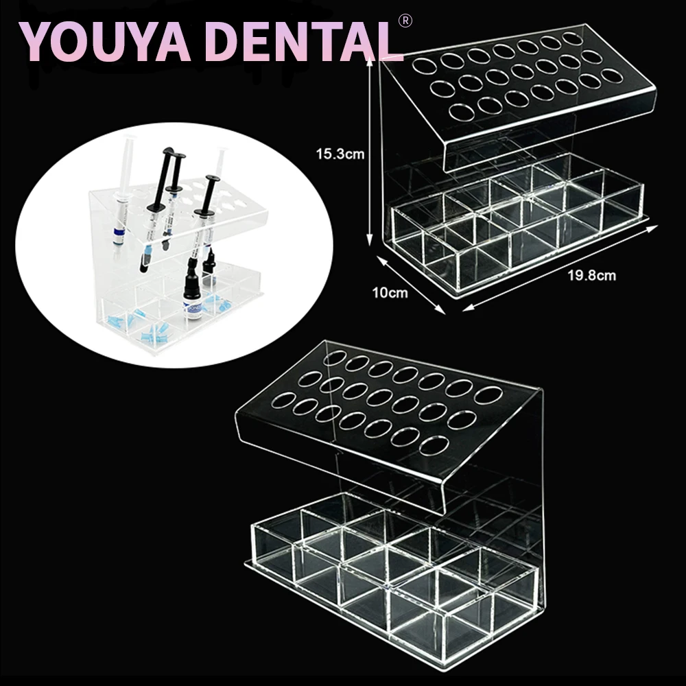 

1Pcs Dental 21-hole Acrylic Adhesive Composite Applicator Dispenser Oral Material Multi-function Organizing Storage Box Supplies