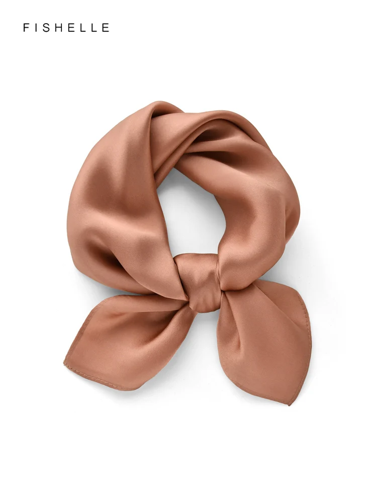 

Elegant Pink Natural Silk Satin Small Square Scarf for Women Spring Autumn Real Silk Handkerchief Headscarf Hair Bands Girl Gift