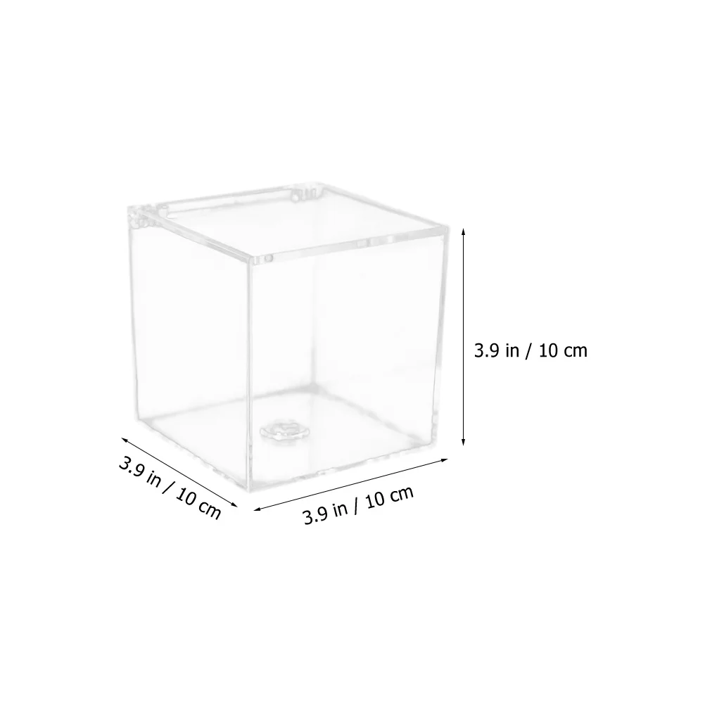 8Pcs Acrylic Candy Boxes Small Transparent Square Storage Organizer Box for Party Wedding Gift Wrapping Acrylic Candy Box