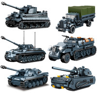 World War 2 WW2 Army Military Soldiers Armor Halftrack Main Station Tank Building Blocks Bricks Model DIY Assembly Toys For Kids