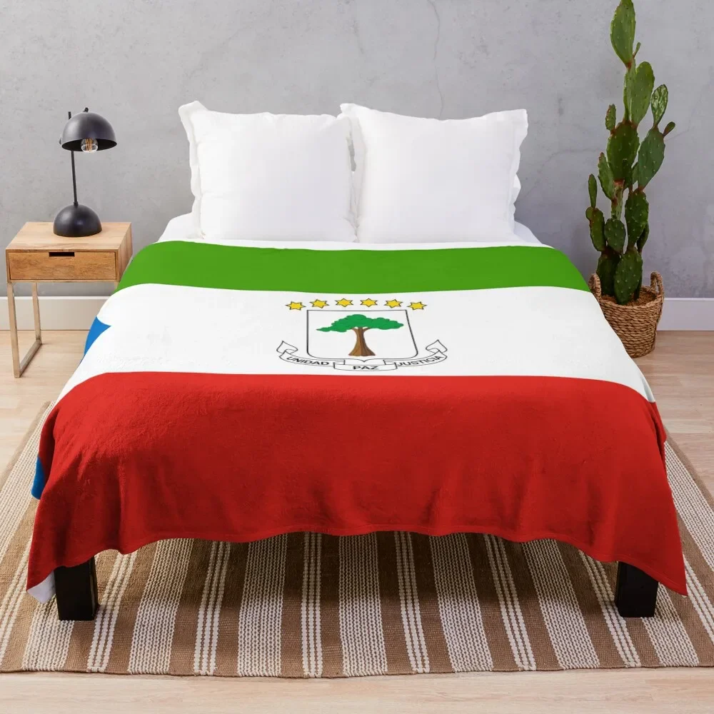 Flag of Equatorial Guinea Throw Blanket Spring Fall Cozy Throw Blanket for Couch
