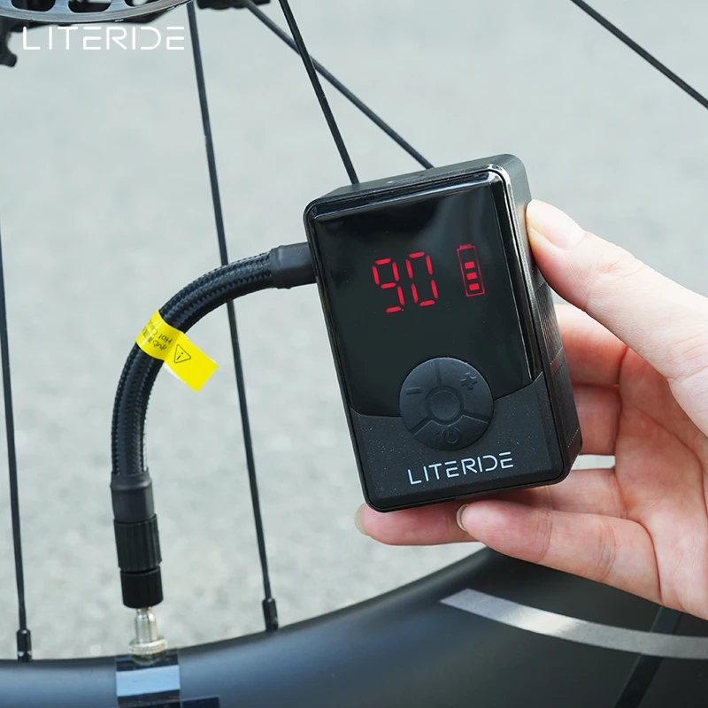 LITERIDE 120PSI портативный карманный велосипедный электрический воздушный насос с цифровым давлением мини-быстрый перезаряжаемый компрессор для накачивания шин LITERIDE 120PSI портативный карманный велосипедный электрический воздушный насос с цифровым давлением мини-быстрый перезаряжаемый компрессор для накачивания шин