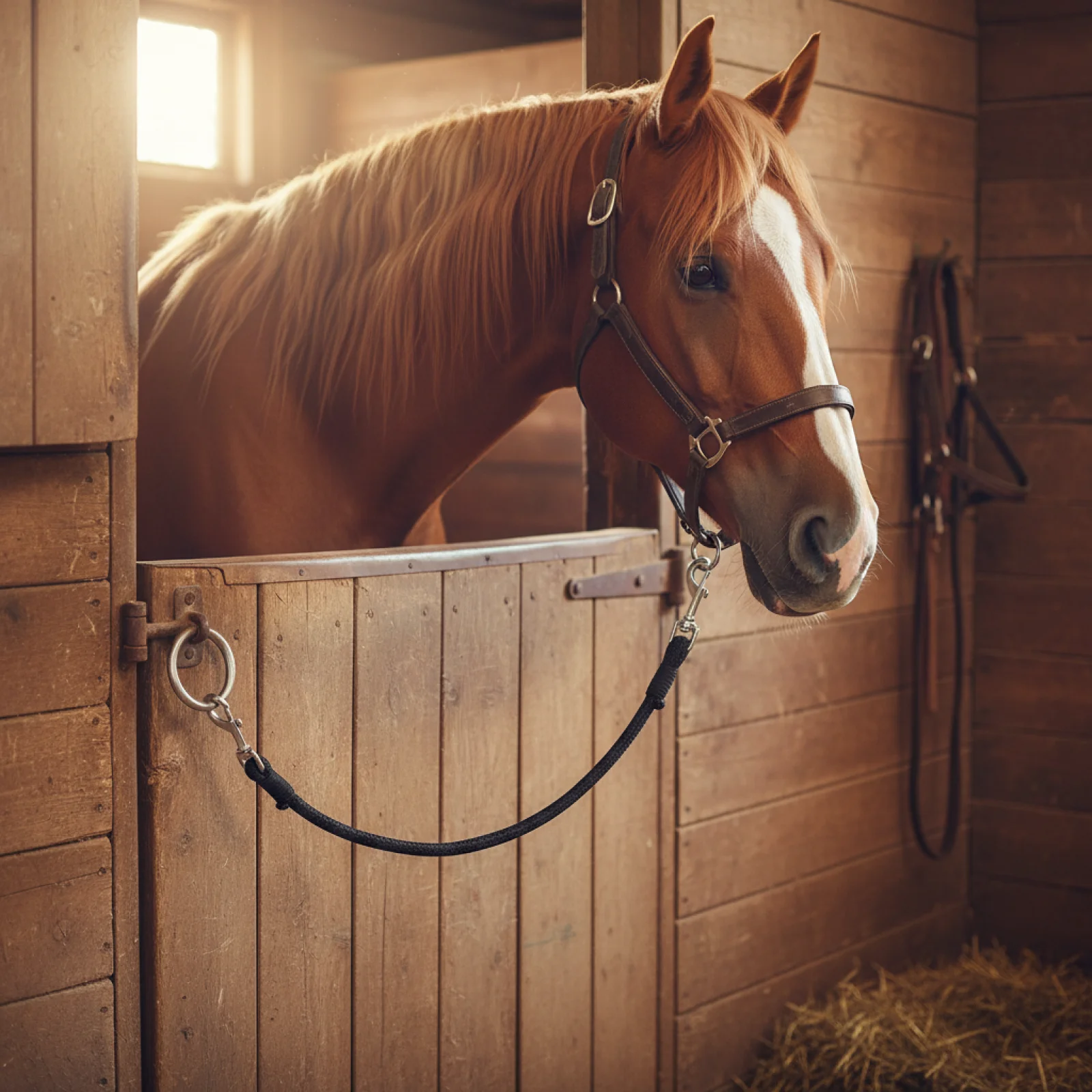 

Nylon Stable Door Holder Braided Rope Tie Snaps Hook Weaving Buckle Horse Rein Equestrian Activities Essential