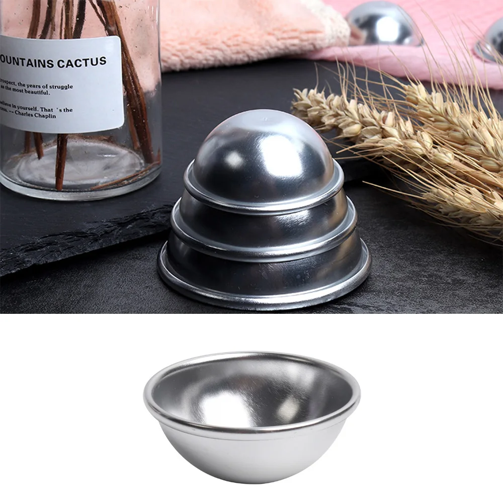 DIY Bath Salt Ball Mold 2Pcs/Pair S/M/L Size Semicircle Sphere Aluminium Alloy Bath Bomb Tool Homemade Crafting Bath Mold Gadget