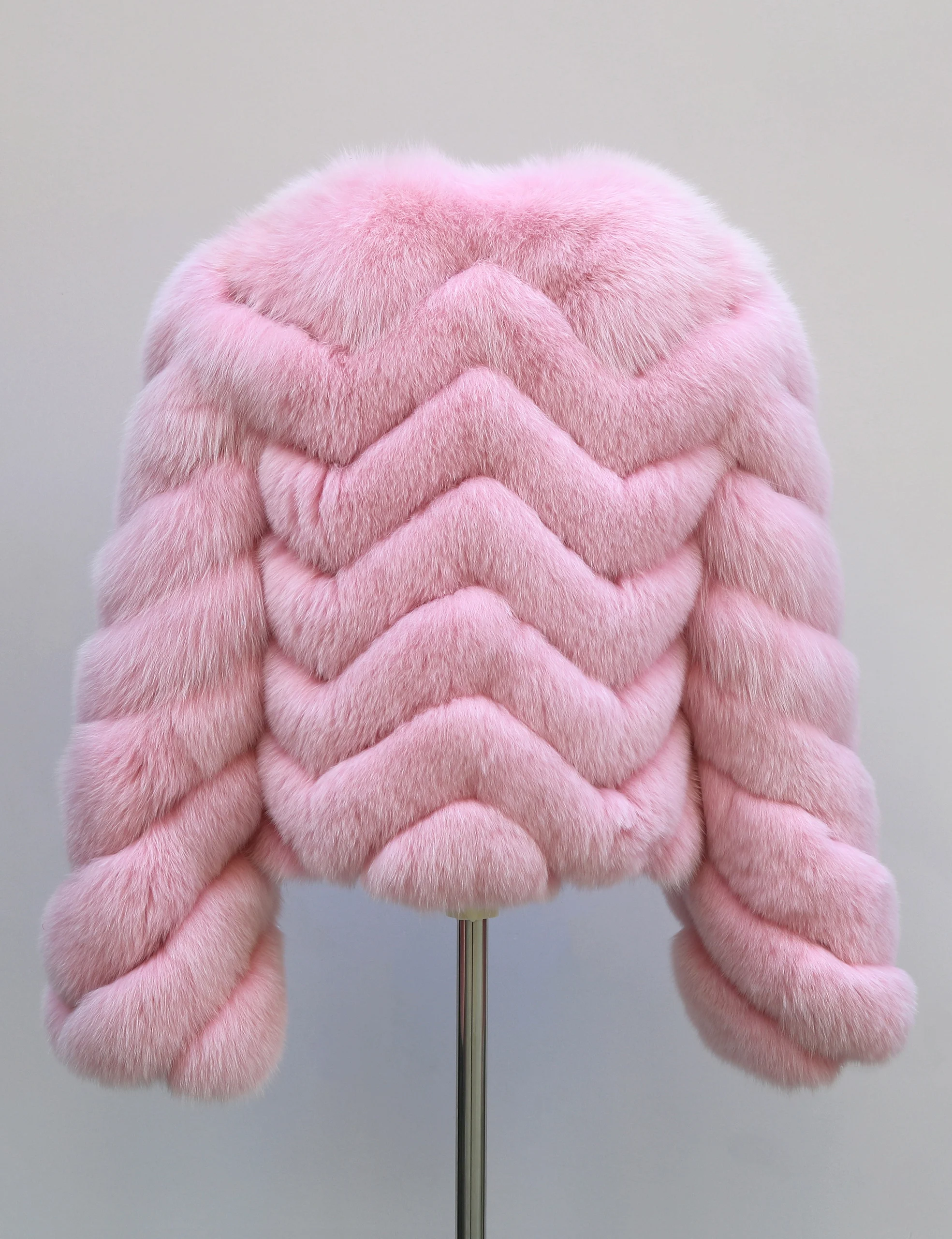 ผู้หญิงของแท้ขนสุนัขจิ้งจอกจริงเสื้อขนสัตว์ฤดูหนาวเสื้อแขนยาว Full Pelt หนา WARM Fuzzy Outerwear