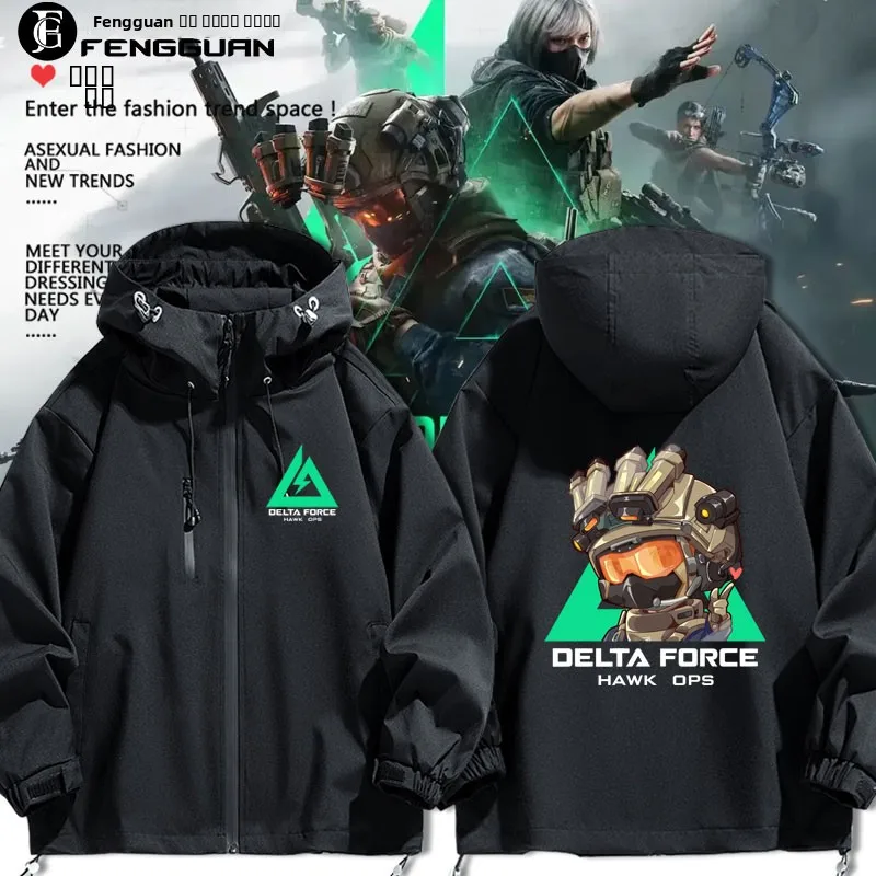 

Delta Game Action V-Rex Q Version ex Jaet Autumn Winter Clothes Casual Sle Polyester Fiber Coat with Hat Dstring