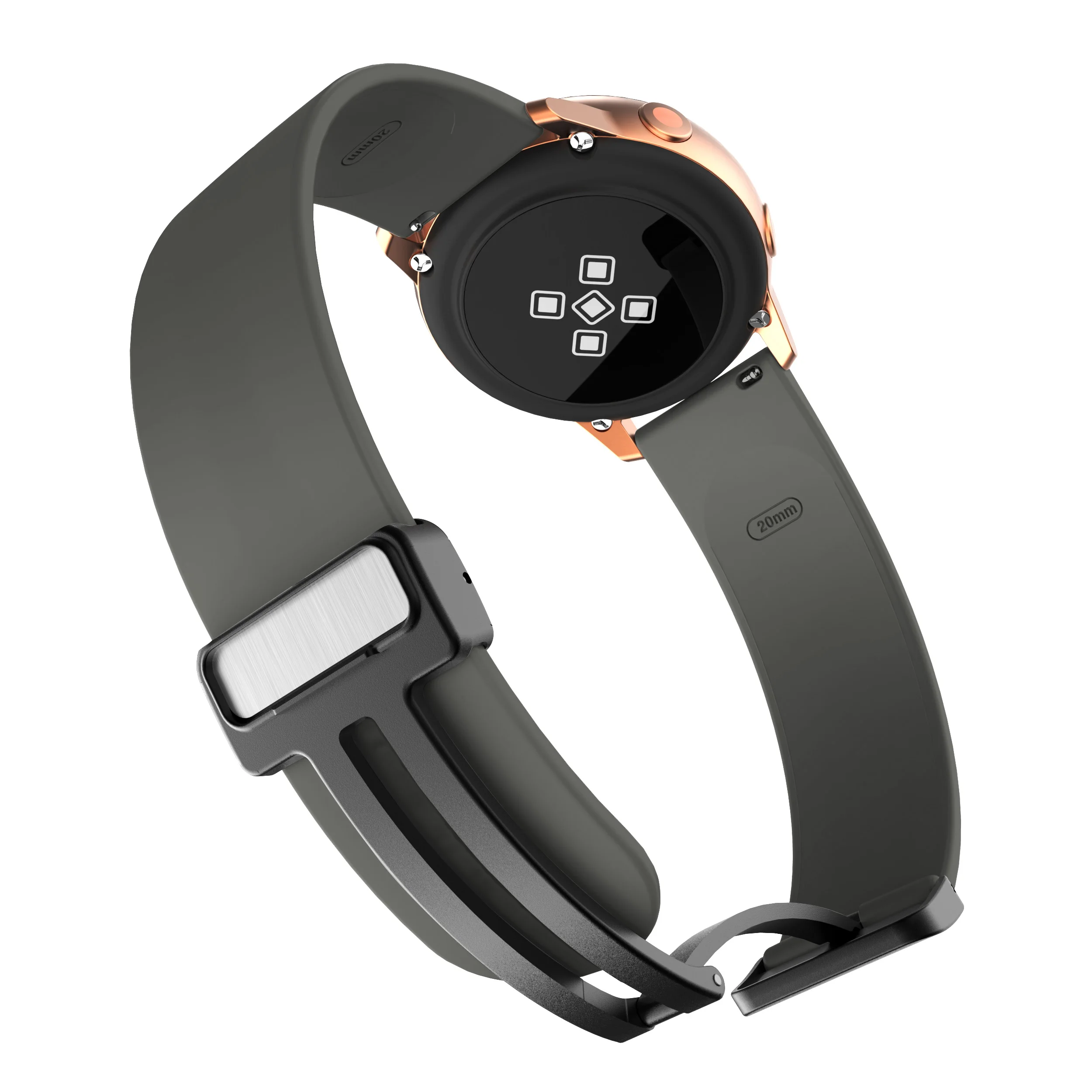 22mm Soft Silicone Strap For Xiaomi Imilab W12 / KW66 Smartwatch Magnetic Buckle Huawei Watch GT3 GT2 46mm Bracelet Accessories